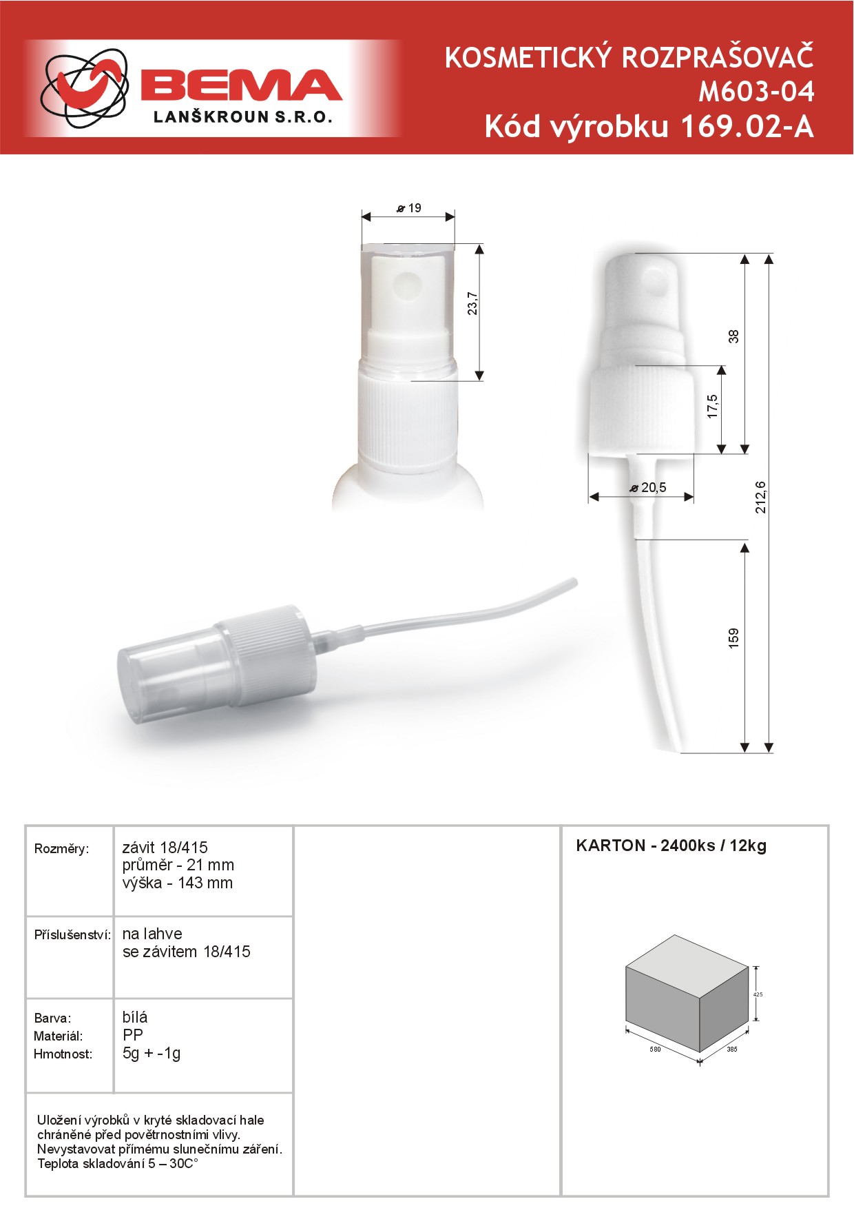 kosmeticky rozprasovac M603-04-15-3-2022